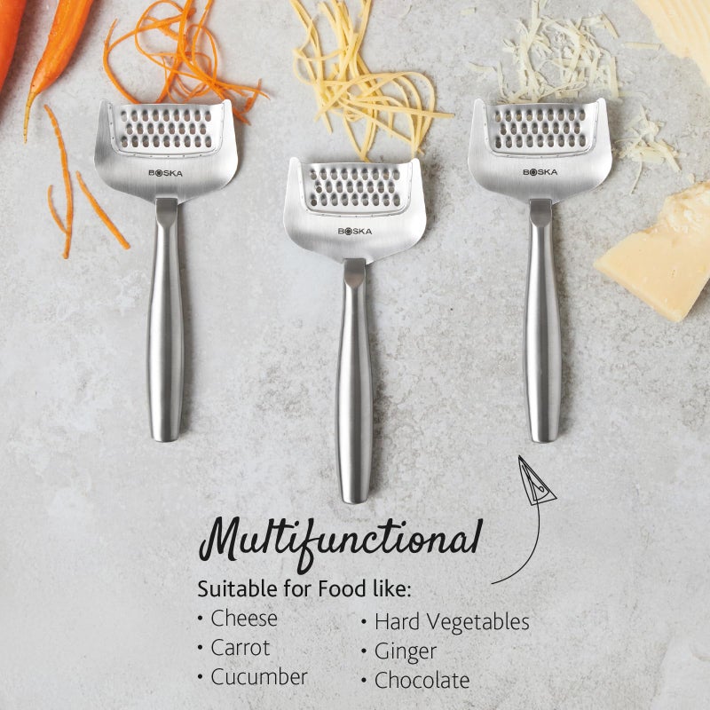 Boska Stainless Steel Grater - Cheese Grater Copenhagen Best for Hard Cheese, Citrus, and Vegetables - Multifunctional Rust-Proof Shredder - Manual Handheld - 10 Year Warranty - Image 4